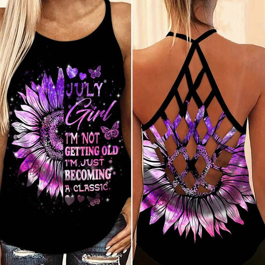 July Girl Sunflower – Hollow Tank Top