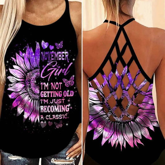 November Girl Sunflower – Hollow Tank Top