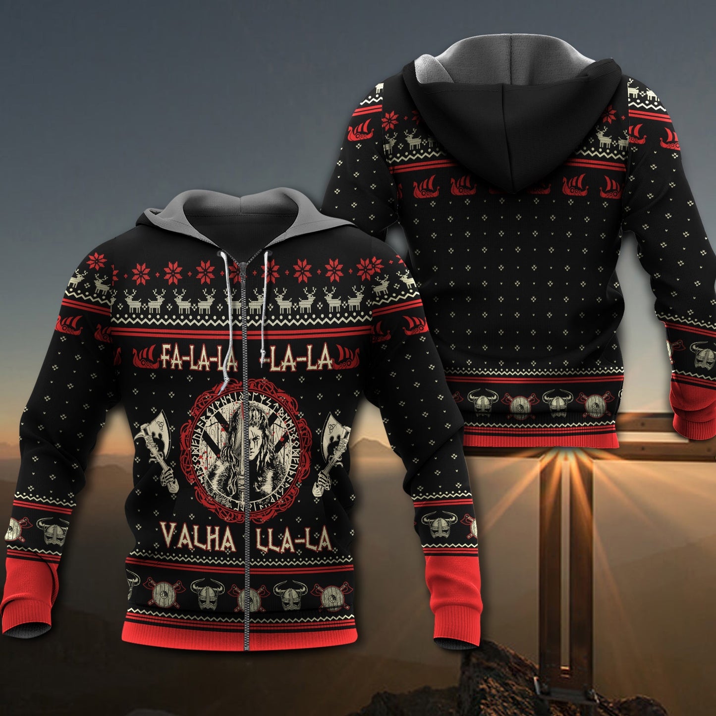 Viking Shieldmaiden Holiday Humor Style - 3D Hoodie