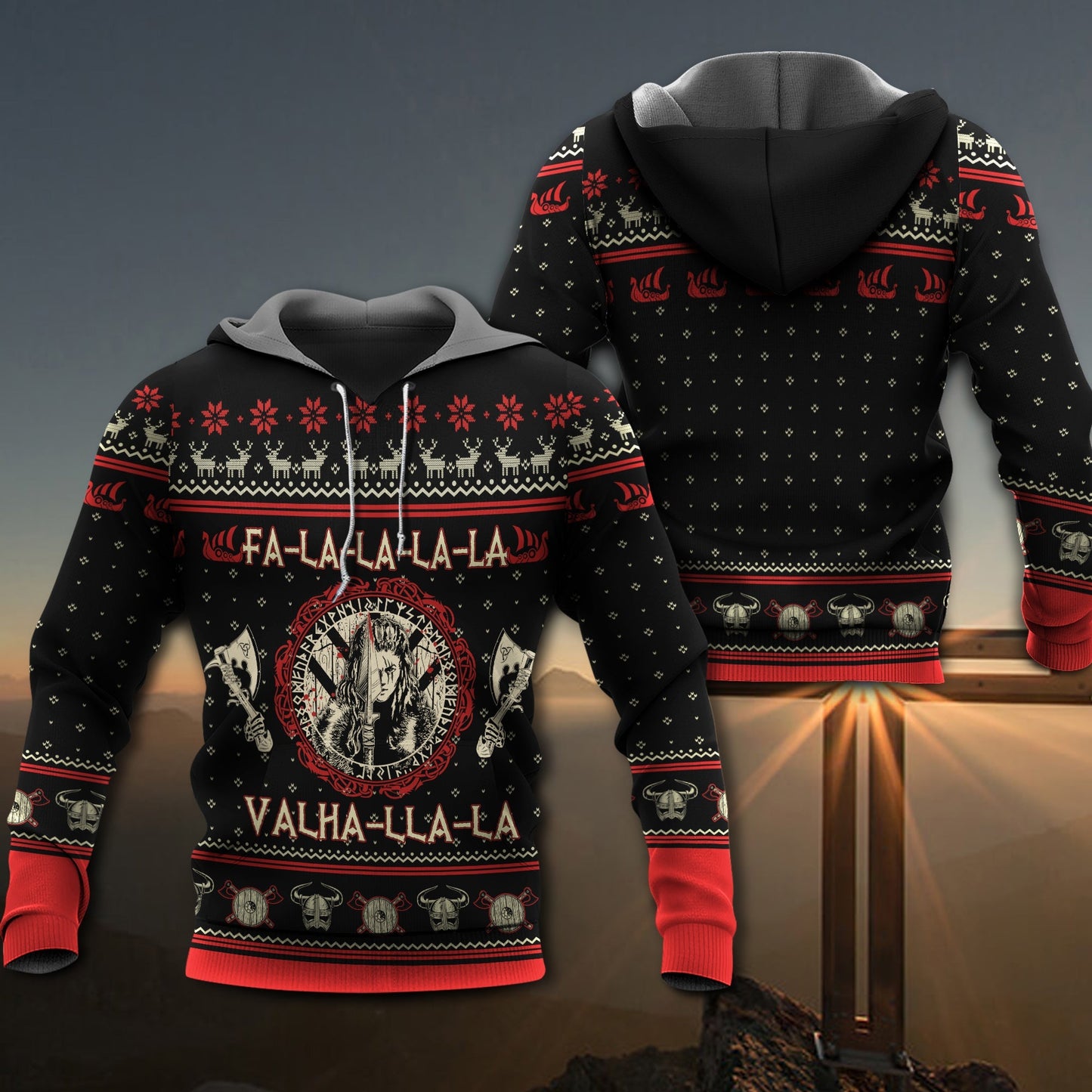Viking Shieldmaiden Holiday Humor Style - 3D Hoodie