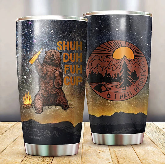 Camping Bear 20 Oz Tumbler For Office Travel