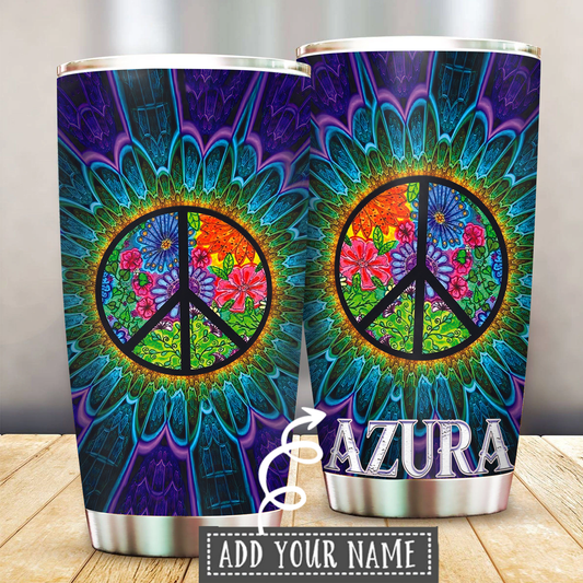 Hippie Peaceful Personalized 20 Oz Tumbler For Travel Gifts