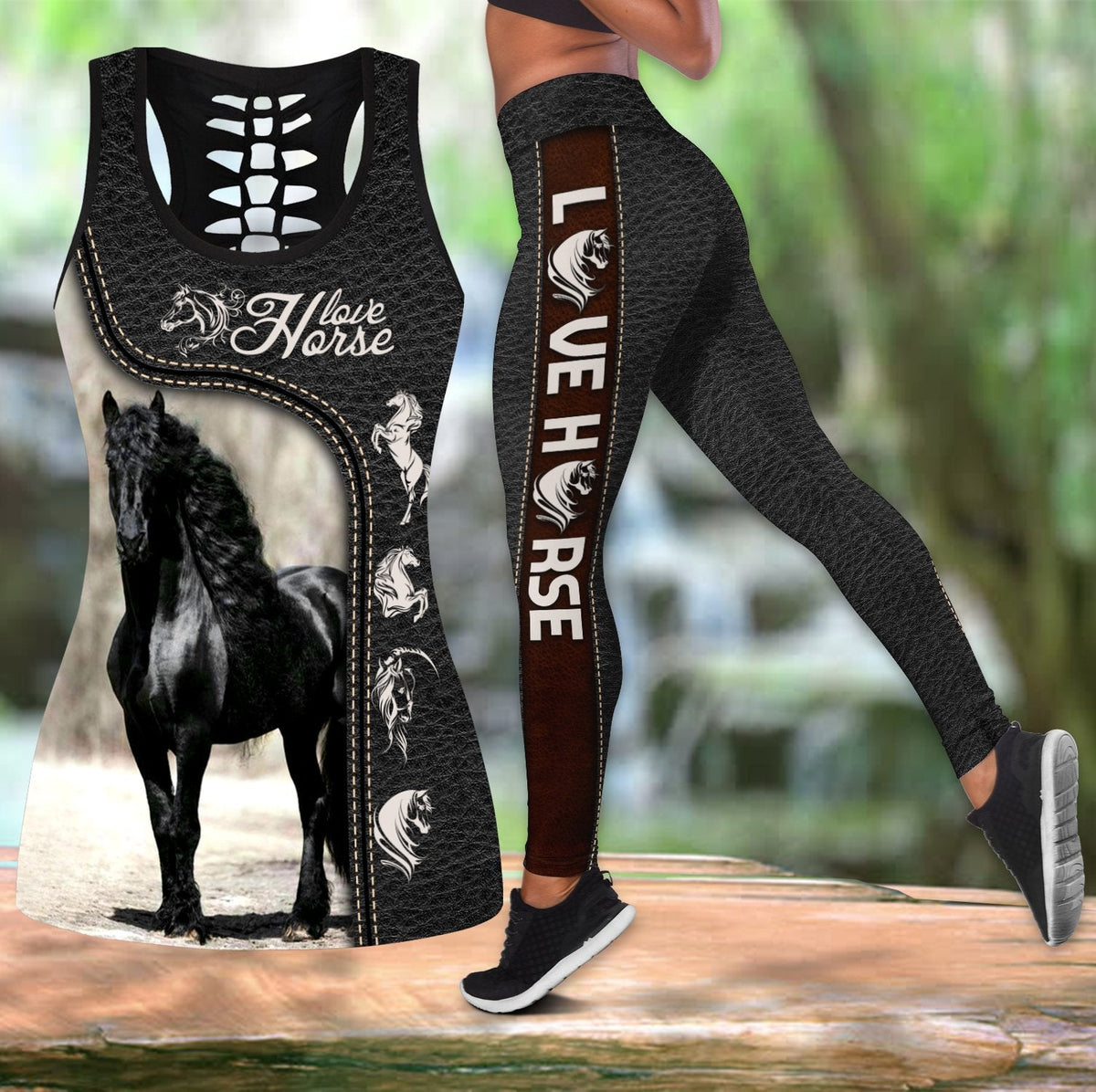 Love Horse Black 1 – Hollow Tank Top