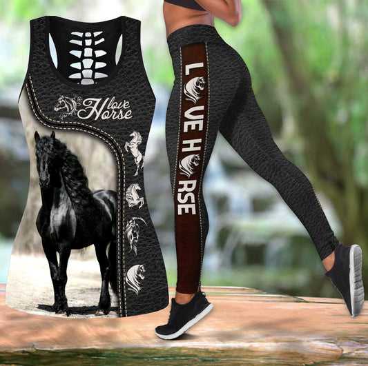 Love Horse Black 1 – Hollow Tank Top