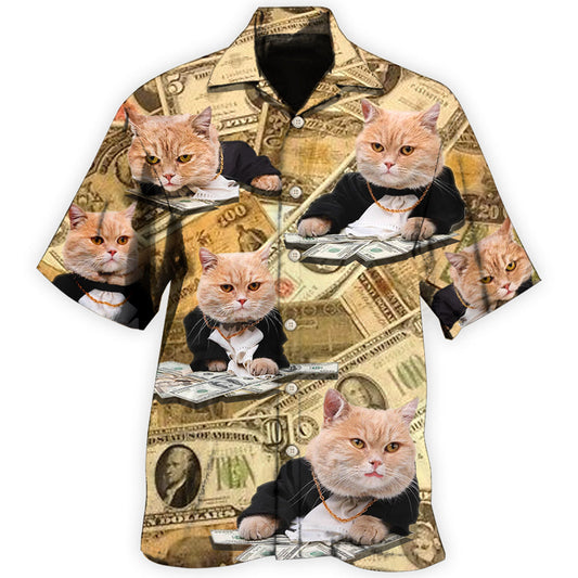 Vintage Lucky Money Cat Art - Hawaiian Shirt