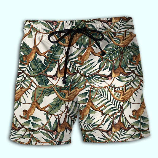 Monkey Tropical Leaves Cool Vibes - Beach Short