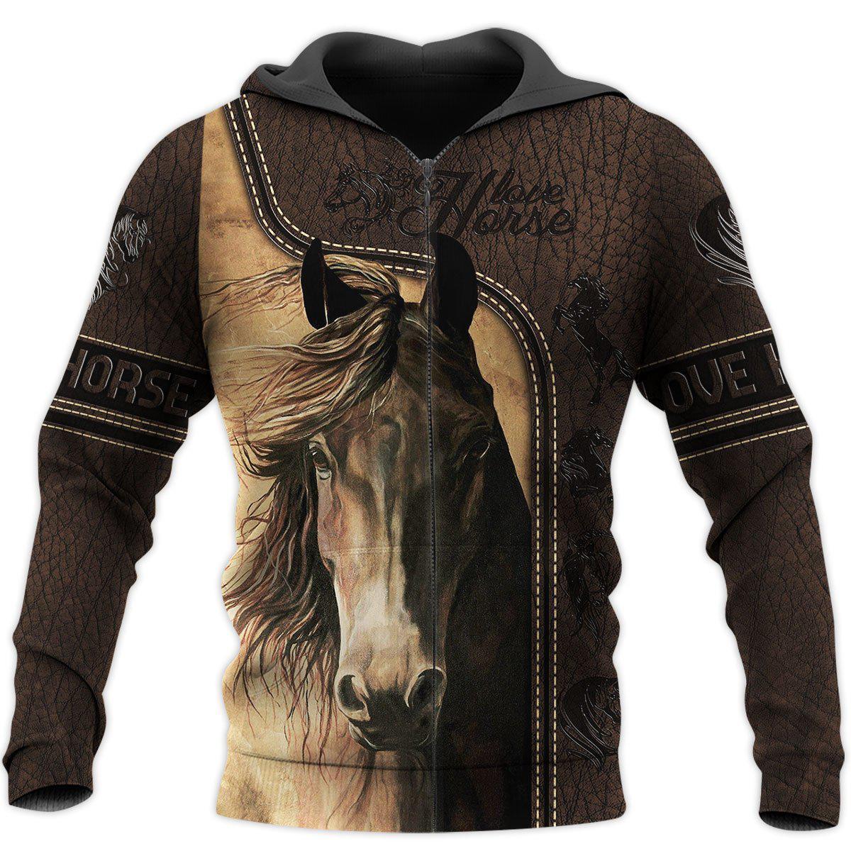Love Horse All Over Print Art – 3D Hoodie