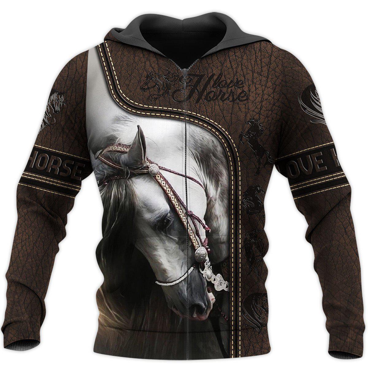 Love Horse All Over Print Art – 3D Hoodie