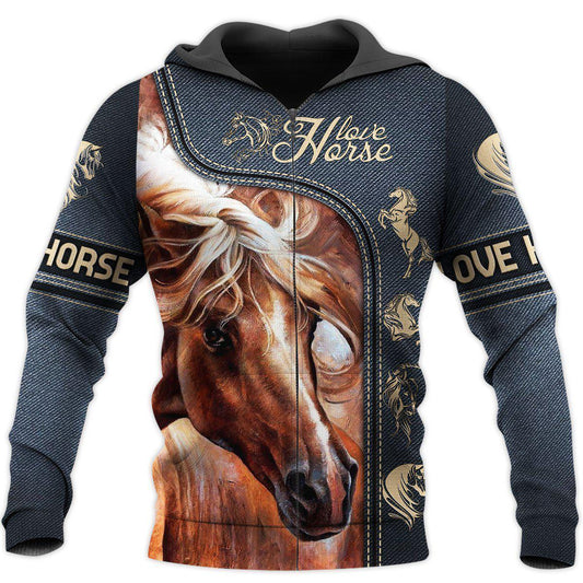 Love Horse All Over Print Art – 3D Hoodie