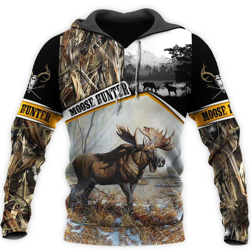 Moose Hunting Amazing Art – 3D Hoodie