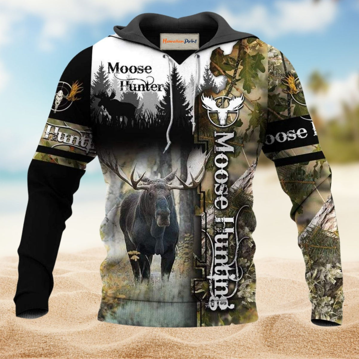 Moose Hunting Outdoor Art – 3D Hoodie