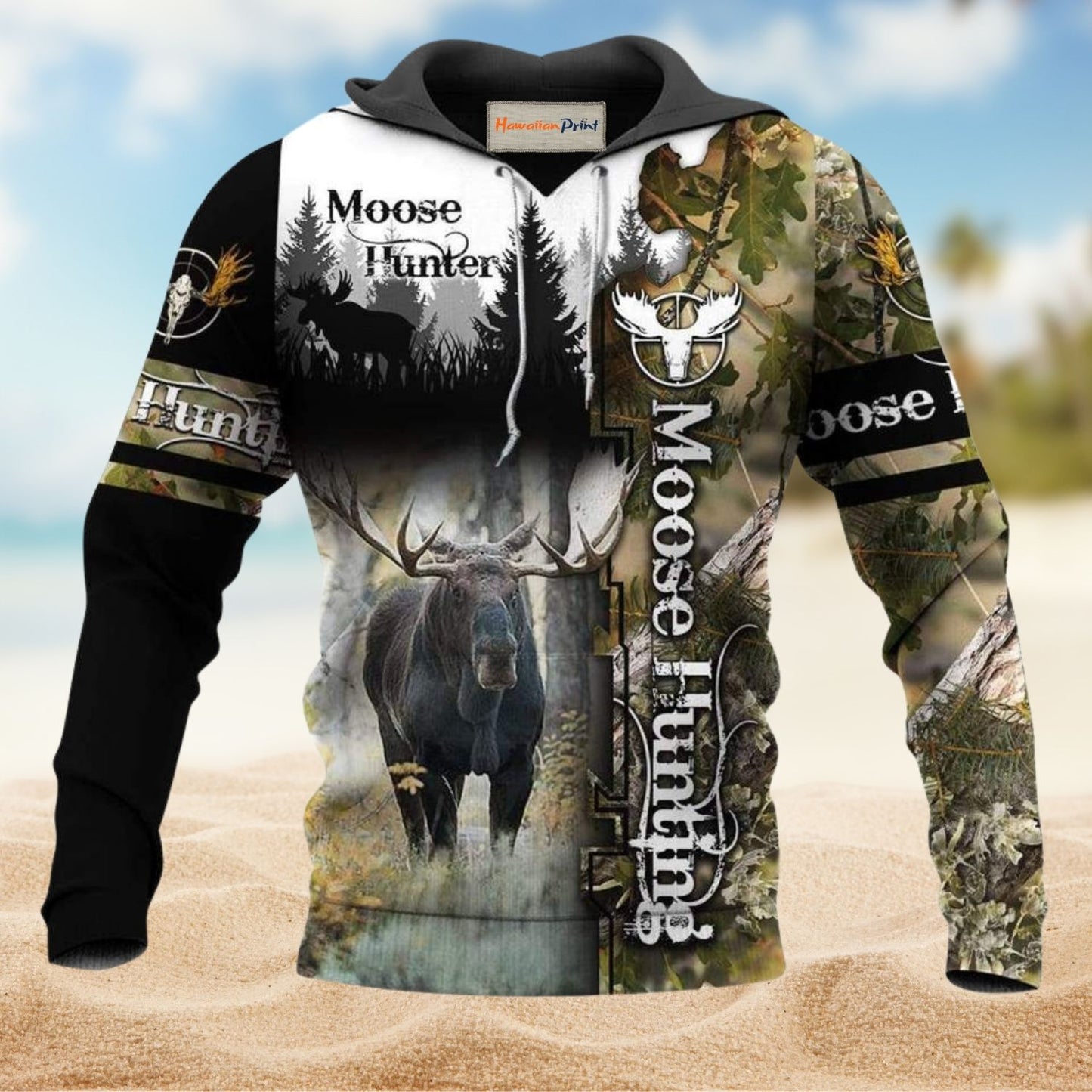 Moose Hunting Outdoor Art – 3D Hoodie