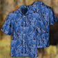 Blue Moose Artistic Wildlife Design – Hawaiian Shirt