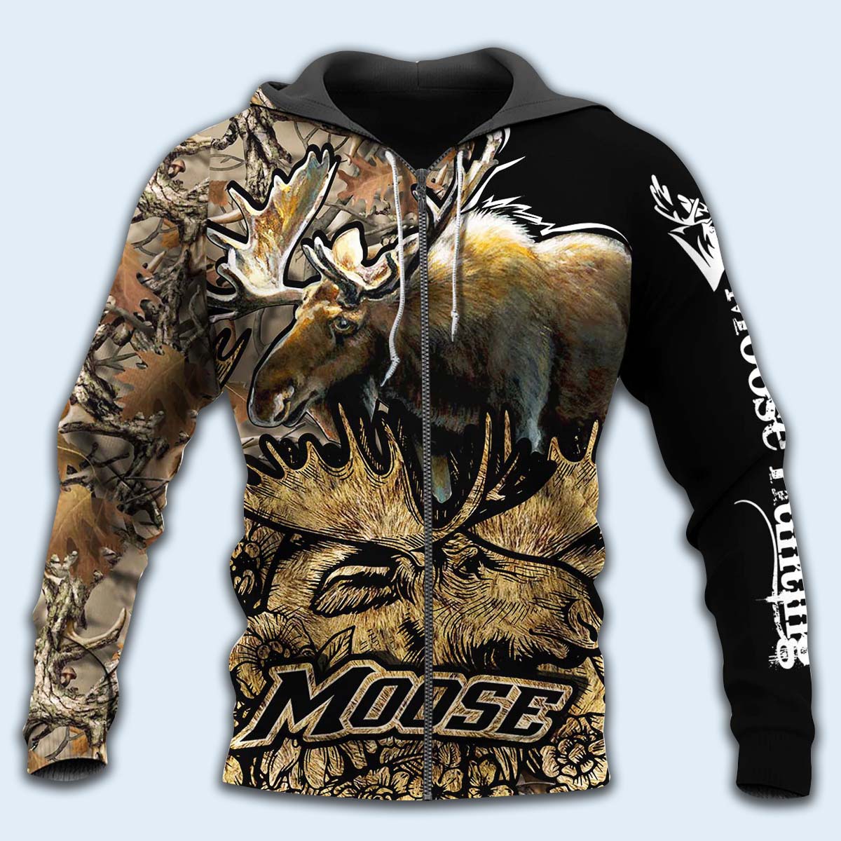 Moose Hunting Legend Style - 3D Hoodie