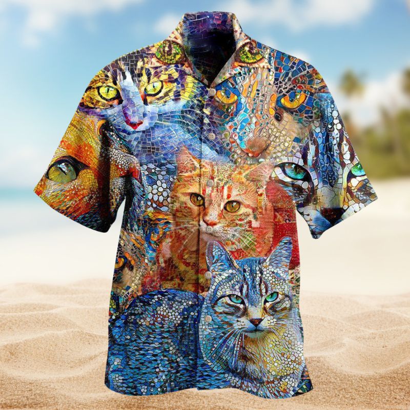 Mosaic Amazing Cats Edition – Hawaiian Shirt
