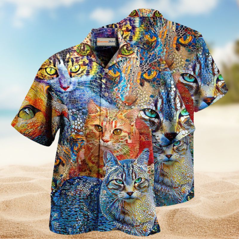 Mosaic Amazing Cats Edition – Hawaiian Shirt