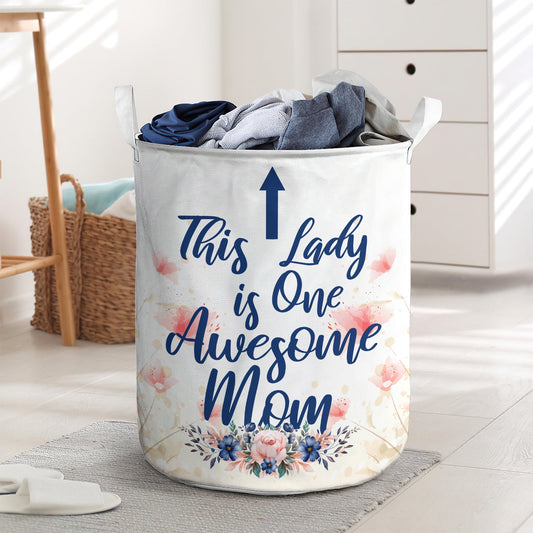 Mother day this lady is one awesome mom - Laundry basket - LAUB04TNH010322-Owls Matrix