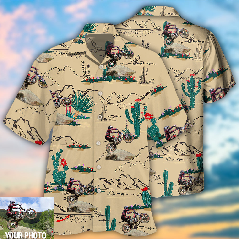 Motorcycle Trials Desert Photo Style – Hawaiian Shirt
