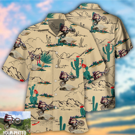 Motorcycle Trials Desert Photo Style – Hawaiian Shirt