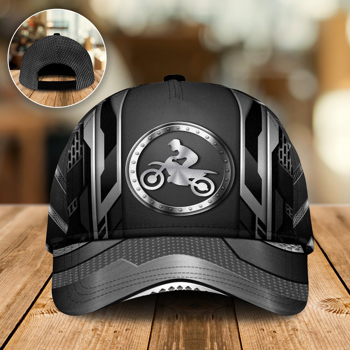 Motorcycle Black And White Style Personalized – Classic Cap