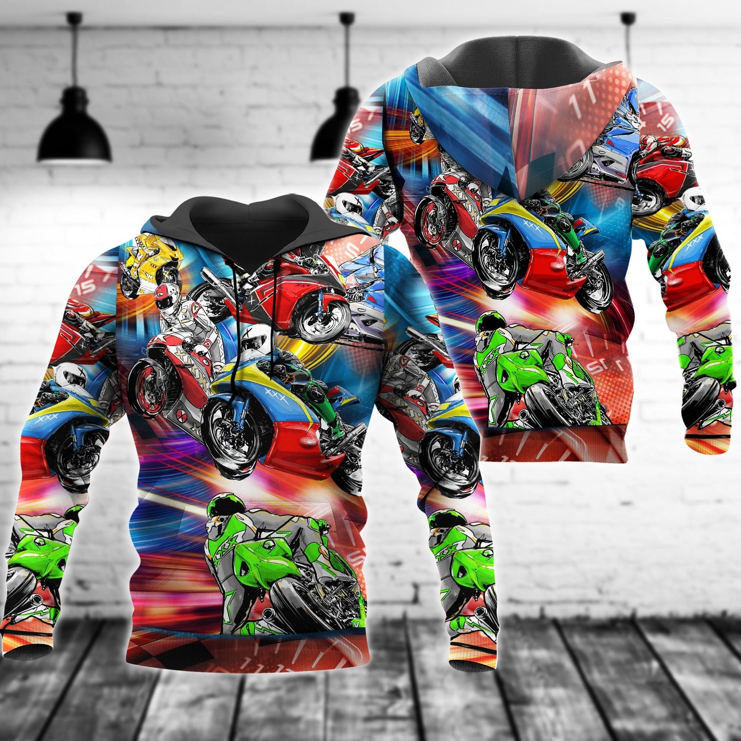 Motorcycle Racing Amazing Style - 3D Hoodie