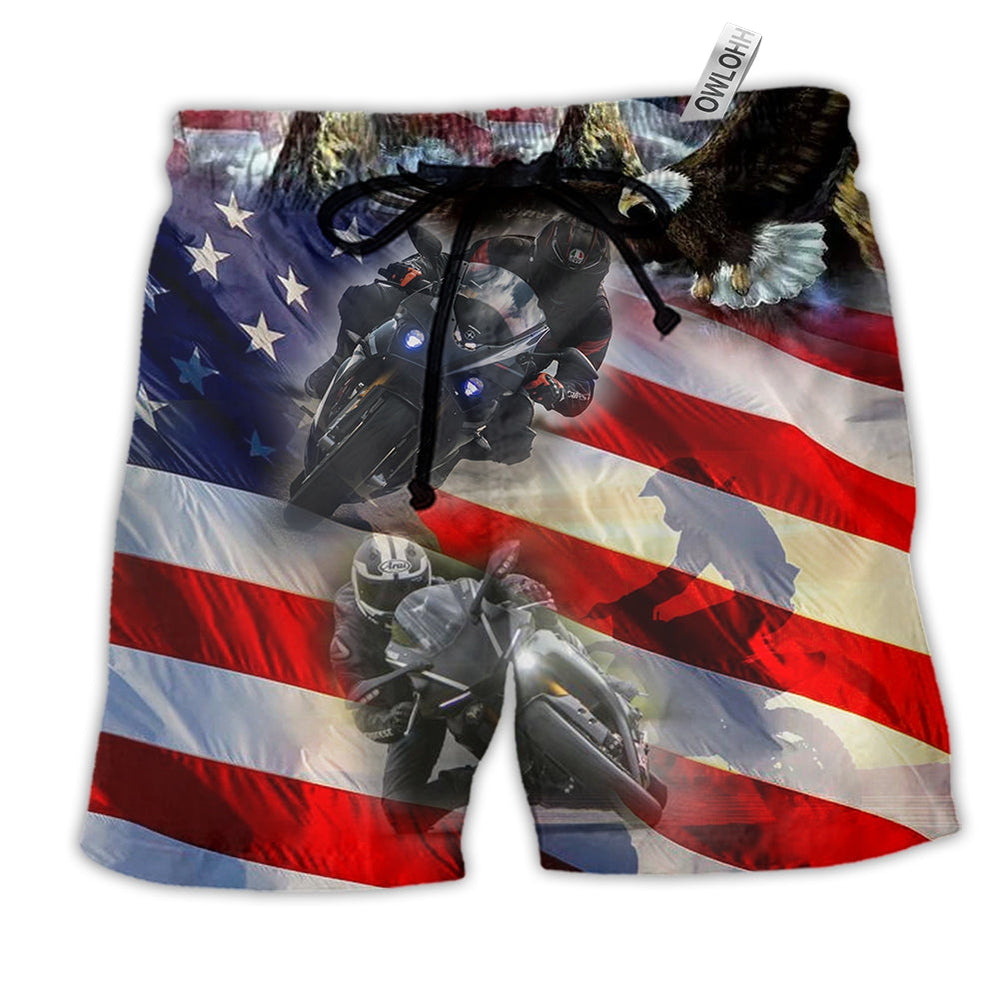 Beach Short / Adults / S Motorcycle Independence Day - Beach Short - Owls Matrix LTD