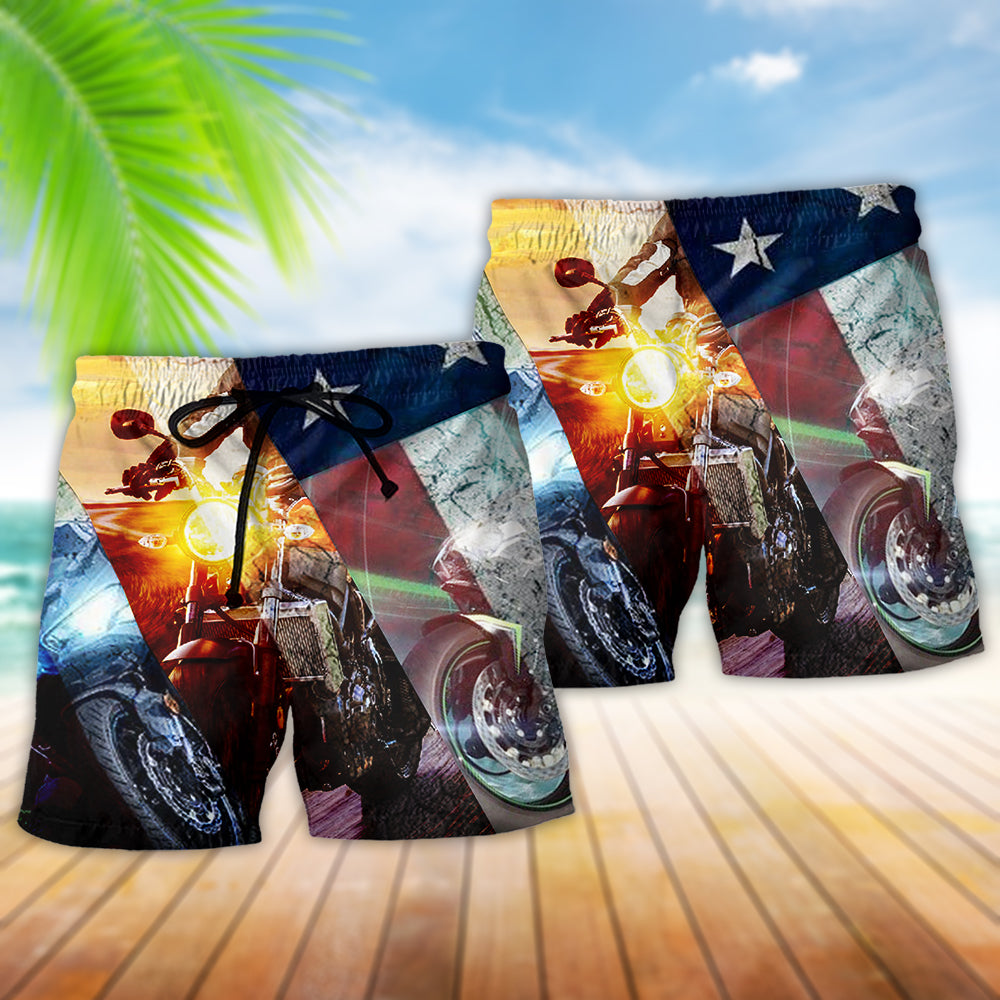 Motorcycle Independence Day America - Beach Short - Owls Matrix LTD