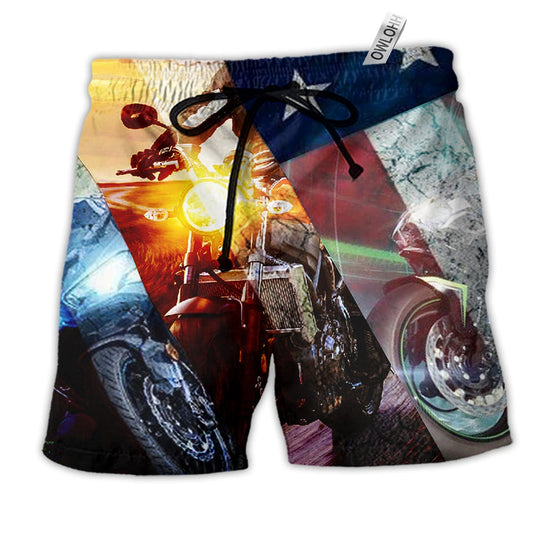 Beach Short / Adults / S Motorcycle Independence Day America - Beach Short - Owls Matrix LTD