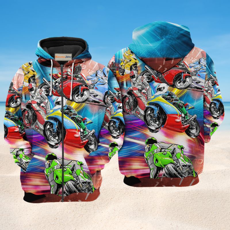 Motorcycle Racing Art – 3D Hoodie