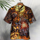 Skull Motorcycle Racing Fire Speed Style - Hawaiian Shirt
