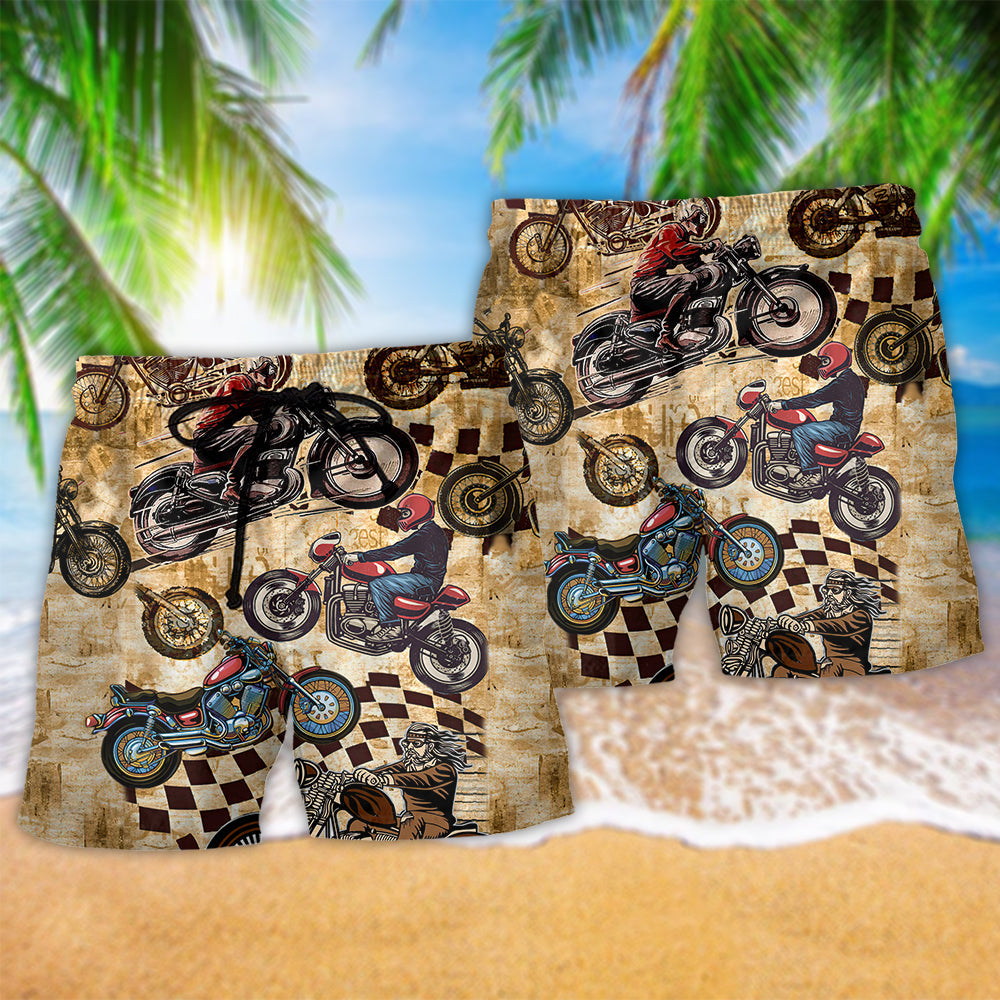 Motorcycle Therapy Humor Rider - Beach Short