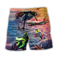 Motorcycle And Airplane Dream Sky - Beach Short