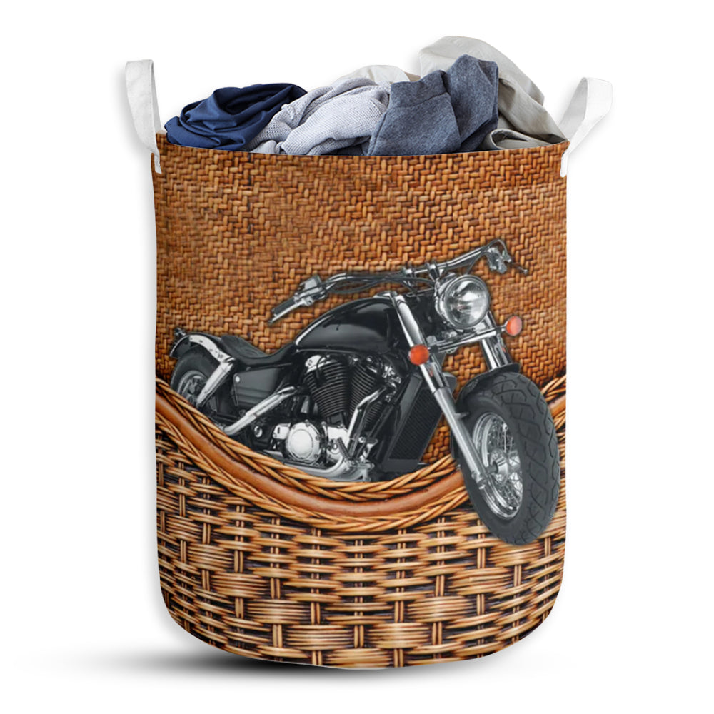 Motorcycles Rattan Teaxture Cool - Laundry Basket - Owls Matrix LTD