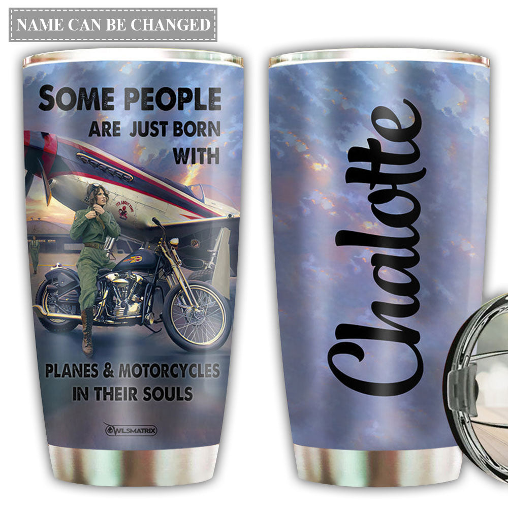 Motorcycle In Their Souls Personalized 20 Oz Tumbler