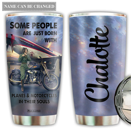 Motorcycle In Their Souls Personalized 20 Oz Tumbler
