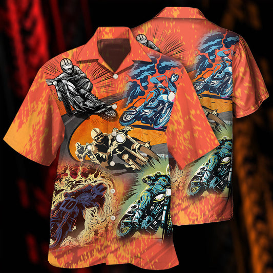 Motorcycle Fire Art Style – Hawaiian Shirt