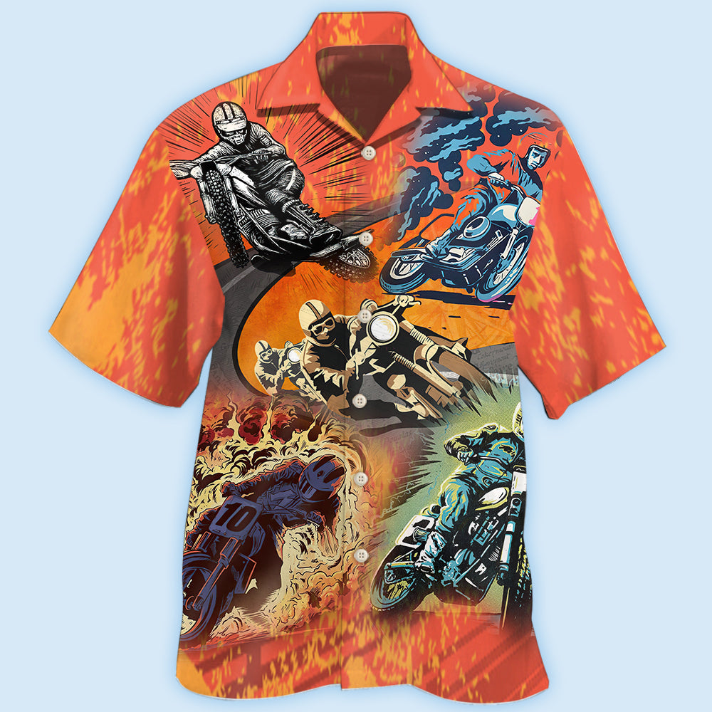 Motorcycle Fire Art Style – Hawaiian Shirt