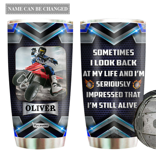 Motorsport I Am Still Alive Personalized 20 Oz Tumbler For Coffee Travel And Daily Use