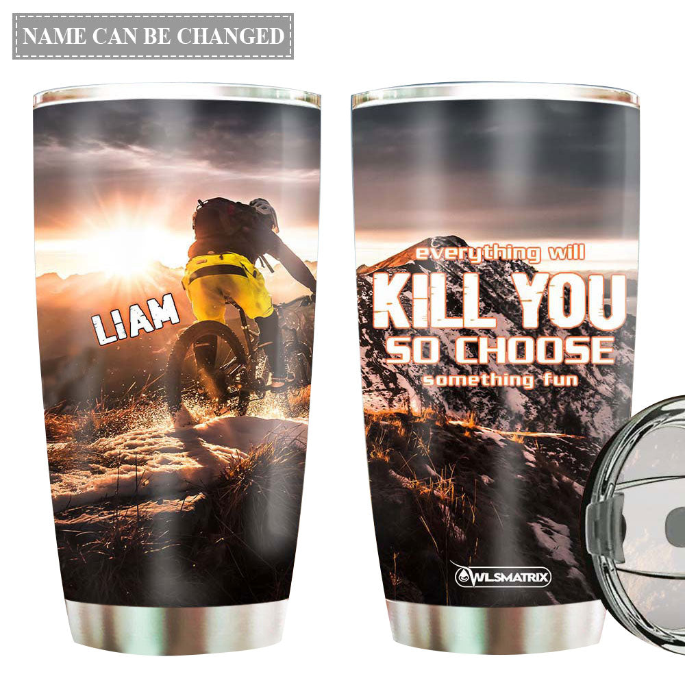 Bike Mountain Biking Adventure Personalized 20 Oz Tumbler