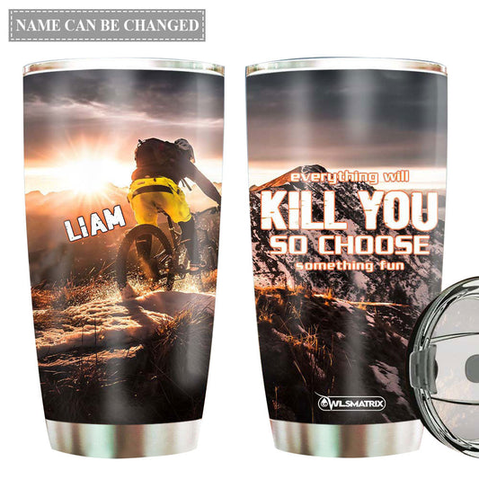 Bike Mountain Biking Adventure Personalized 20 Oz Tumbler