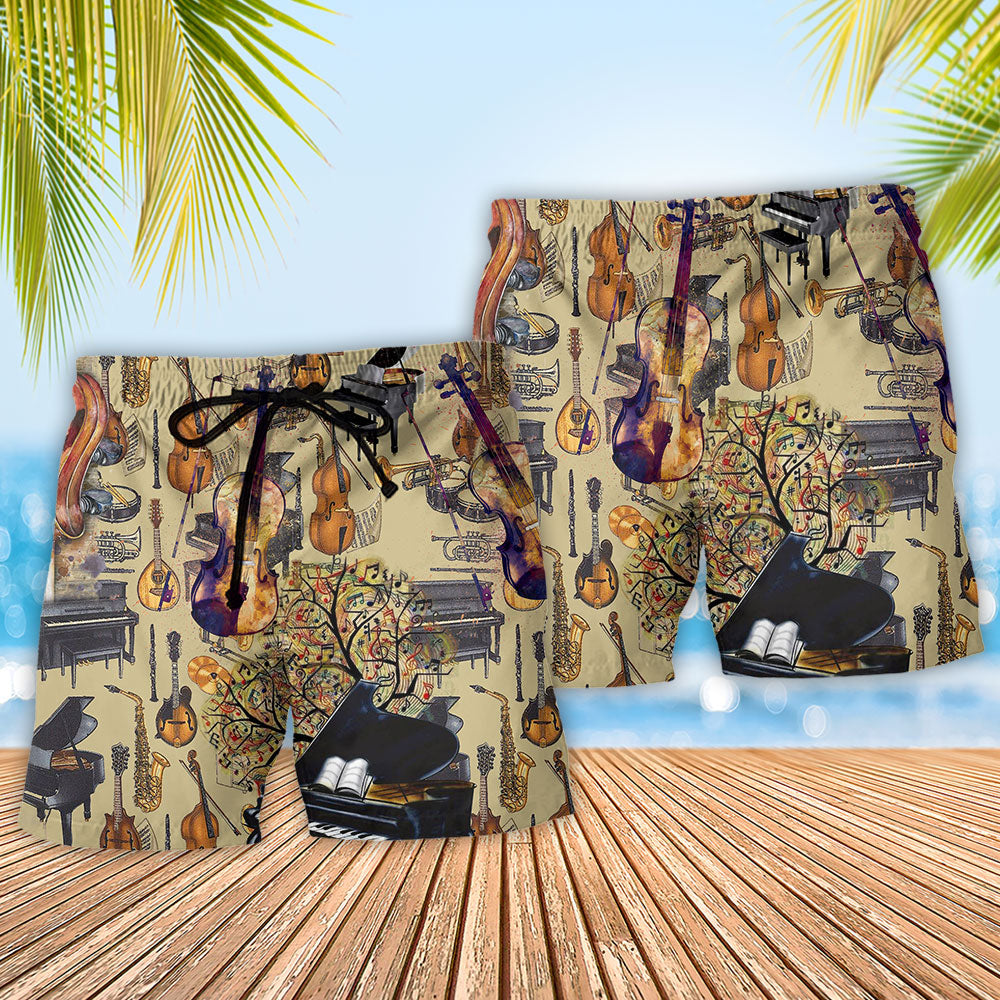 Music Love Life Cool Art – Beach Short