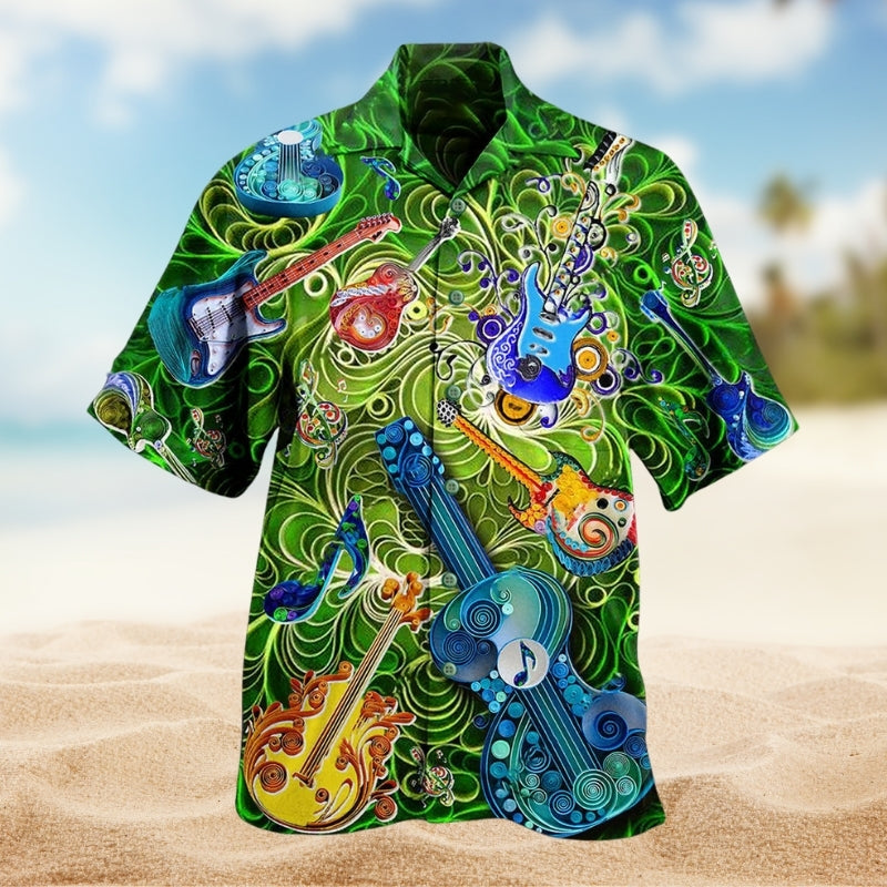 Music Guitar Love Green Limited Edition – Hawaiian Shirt