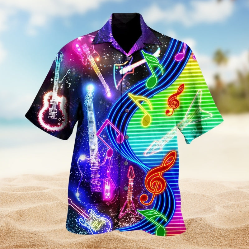 Music Guitar Love Light Neon Limited Edition – Hawaiian Shirt