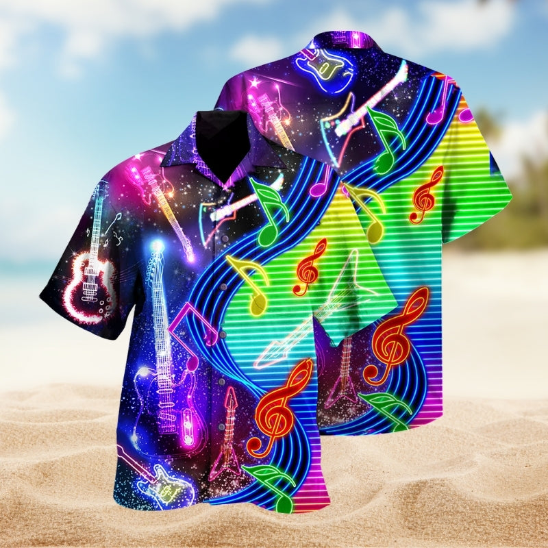 Music Guitar Love Light Neon Limited Edition – Hawaiian Shirt