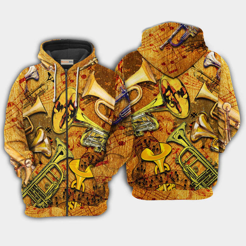 Music Happiness Quote Art – 3D Hoodie