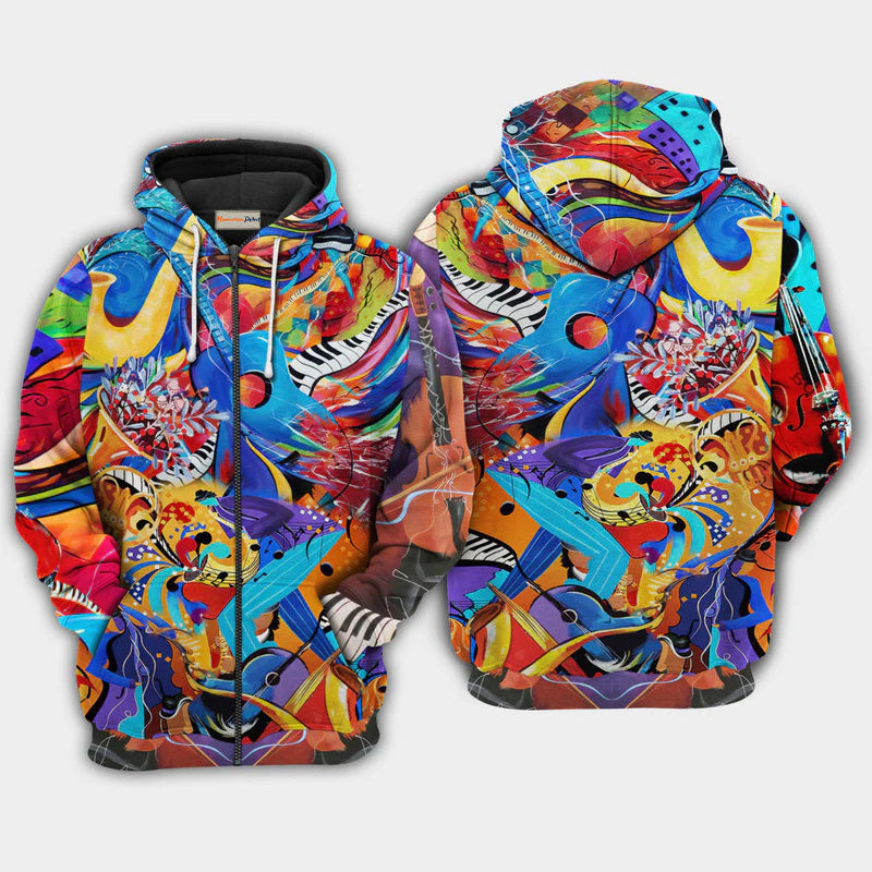 Music Is A Journey Quote Art – 3D Hoodie