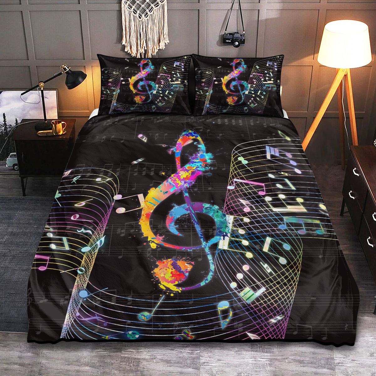 Music Is Life Bedding Cover For Boho Bedroom Decor