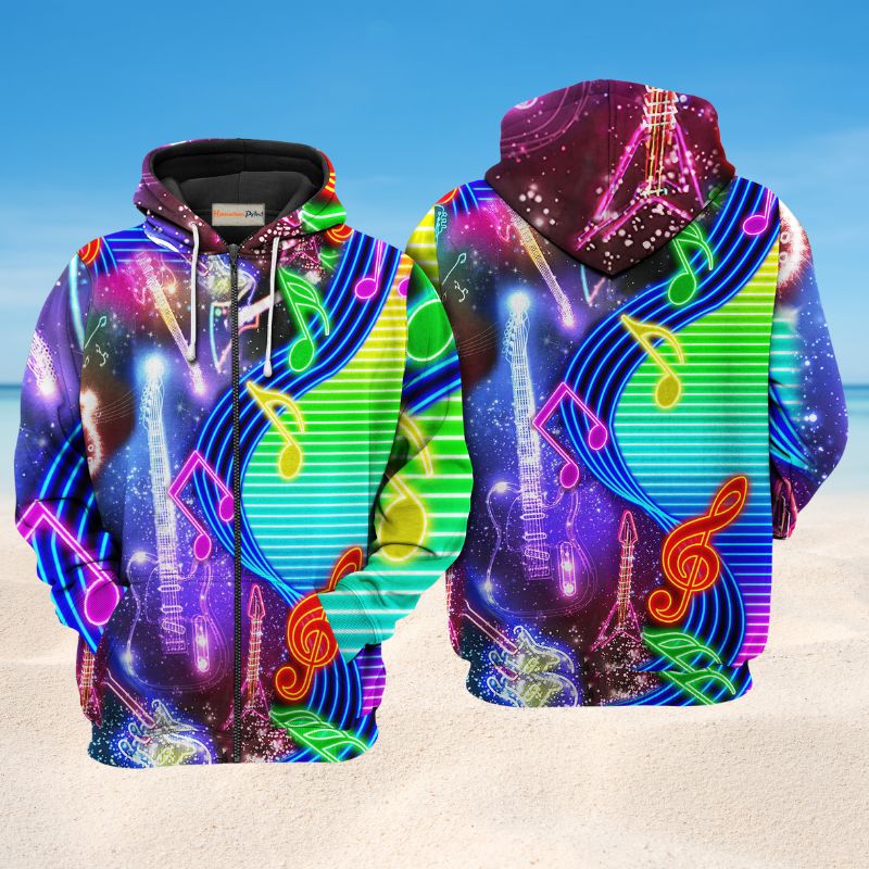 Music Love Light Neon Art – 3D Hoodie