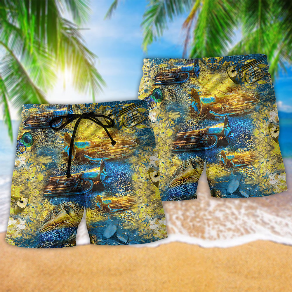 Music Peace Love Gold Style – Beach Short