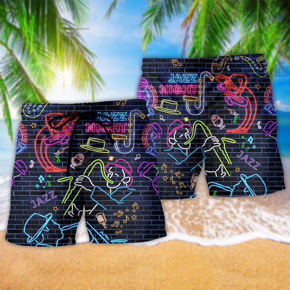 Saxophone Neon Purple Love - Beach Short